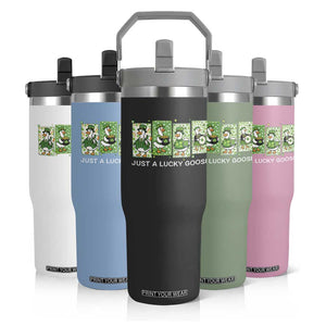 Just A Lucky Goose Flip Straw Tumbler Funny Irish Crew St Patricks Day TS12 Print Your Wear