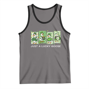 Just A Lucky Goose Tank Top Funny Irish Crew St Patricks Day TS12 Deep Heather Black Print Your Wear