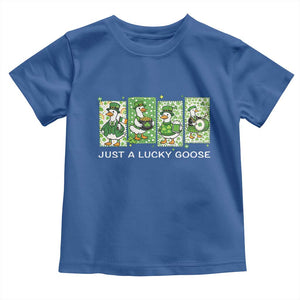 Just A Lucky Goose Toddler T Shirt Funny Irish Crew St Patricks Day TS12 Royal Blue Print Your Wear