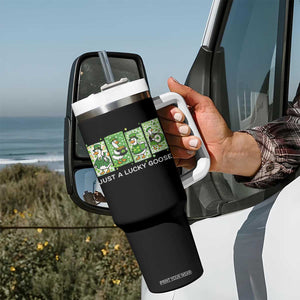 Just A Lucky Goose Tumbler With Handle Funny Irish Crew St Patricks Day TS12 Print Your Wear