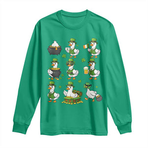 St Patricks Day Goose Crew Irish Celebration Long Sleeve Shirt TS12 Irish Green Print Your Wear