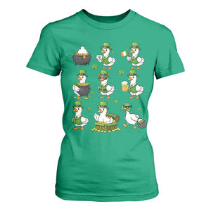 St Patricks Day Goose Crew Irish Celebration T Shirt For Women TS12 Irish Green Print Your Wear