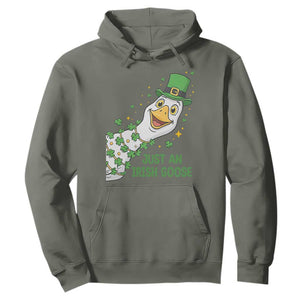 Just An Irish Goose Hoodie Funny St Patricks Day TS12 Military Green Print Your Wear