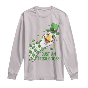 Just An Irish Goose Long Sleeve Shirt Funny St Patricks Day TS12 Ice Gray Print Your Wear
