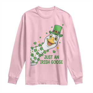 Just An Irish Goose Long Sleeve Shirt Funny St Patricks Day TS12 Light Pink Print Your Wear