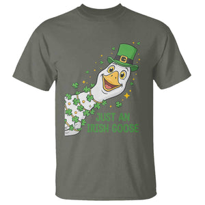 Just An Irish Goose T Shirt Funny St Patricks Day TS12 Military Green Print Your Wear