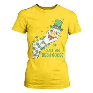 Just An Irish Goose T Shirt For Women Funny St Patricks Day TS12 Daisy Print Your Wear