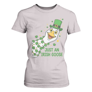 Just An Irish Goose T Shirt For Women Funny St Patricks Day TS12 Ice Gray Print Your Wear