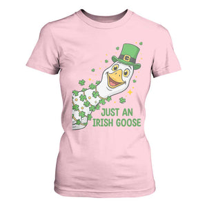 Just An Irish Goose T Shirt For Women Funny St Patricks Day TS12 Light Pink Print Your Wear