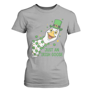 Just An Irish Goose T Shirt For Women Funny St Patricks Day TS12 Sport Gray Print Your Wear