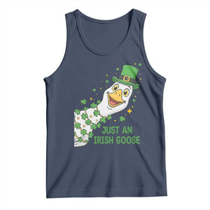 Just An Irish Goose Tank Top Funny St Patricks Day TS12 Navy Print Your Wear