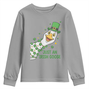 Just An Irish Goose Youth Sweatshirt Funny St Patricks Day TS12 Sport Gray Print Your Wear