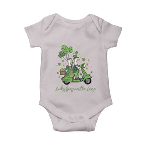 Lucky Goose On The Loose Baby Onesie St Patricks Day Irish Pride TS12 Ice Gray Print Your Wear