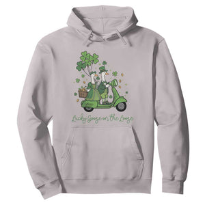 Lucky Goose On The Loose Hoodie St Patricks Day Irish Pride TS12 Ice Gray Print Your Wear