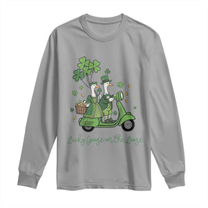 Lucky Goose On The Loose Long Sleeve Shirt St Patricks Day Irish Pride TS12 Sport Gray Print Your Wear