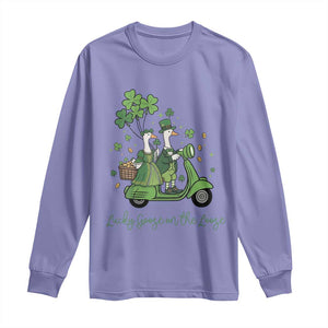 Lucky Goose On The Loose Long Sleeve Shirt St Patricks Day Irish Pride TS12 Violet Print Your Wear