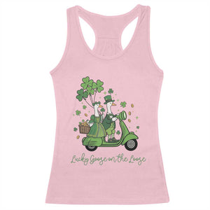 Lucky Goose On The Loose Racerback Tank Top St Patricks Day Irish Pride TS12 Light Pink Print Your Wear