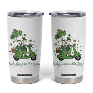 Lucky Goose On The Loose Tumbler Cup St Patricks Day Irish Pride TS12 White Print Your Wear