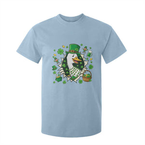 Funny Silly Irish Goose T Shirt For Kid St Patricks Day Celebration TS12 Light Blue Print Your Wear