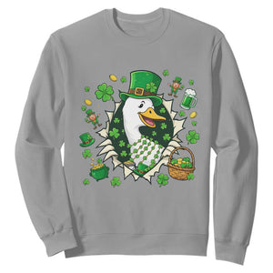 Funny Silly Irish Goose Sweatshirt St Patricks Day Celebration TS12 Sport Gray Print Your Wear