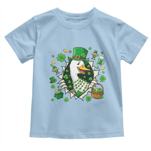 Funny Silly Irish Goose Toddler T Shirt St Patricks Day Celebration TS12 Light Blue Print Your Wear