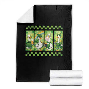 Funny Silly Irish Goose Throw Blanket St Patricks Day Goose Lover Gift TS12 Black Print Your Wear