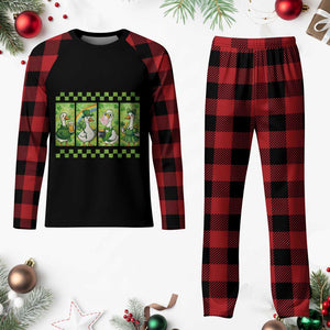 Funny Silly Irish Goose Plaid Pajama Set St Patricks Day Goose Lover Gift TS12 Buffalo Plaid Print Your Wear