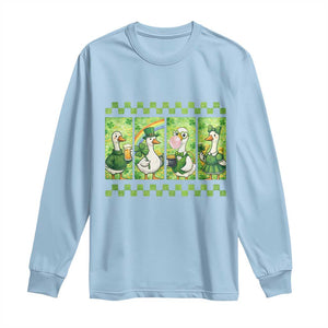 Funny Silly Irish Goose Long Sleeve Shirt St Patricks Day Goose Lover Gift TS12 Light Blue Print Your Wear