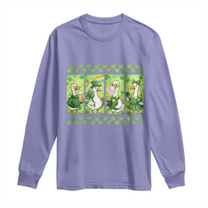 Funny Silly Irish Goose Long Sleeve Shirt St Patricks Day Goose Lover Gift TS12 Violet Print Your Wear