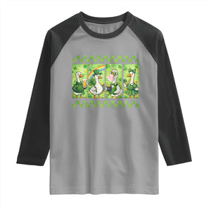 Funny Silly Irish Goose Raglan Shirt St Patricks Day Goose Lover Gift TS12 Sport Gray Black Print Your Wear