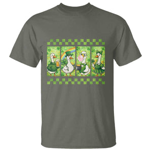 Funny Silly Irish Goose T Shirt St Patricks Day Goose Lover Gift TS12 Military Green Print Your Wear