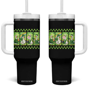 Funny Silly Irish Goose Tumbler With Handle St Patricks Day Goose Lover Gift TS12 One Size: 40 oz Black Print Your Wear