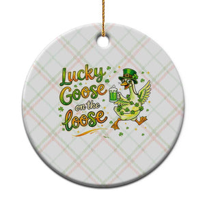 Retro Clover Duck Ceramic Ornament Lucky Goose On The Loose TS12 1pc Christmas Plaid Print Your Wear
