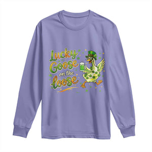 Retro Clover Duck Long Sleeve Shirt Lucky Goose On The Loose TS12 Violet Print Your Wear