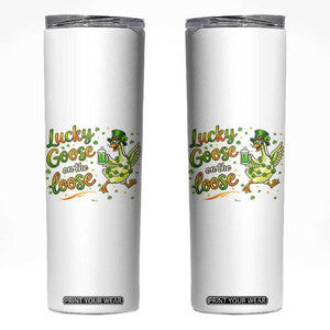 Retro Clover Duck Skinny Tumbler Lucky Goose On The Loose TS12 White Print Your Wear