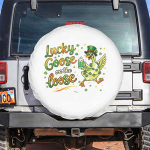 Retro Clover Duck Spare Tire Cover Lucky Goose On The Loose TS12 No hole White Print Your Wear