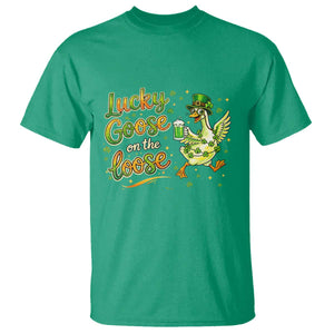 Retro Clover Duck T Shirt Lucky Goose On The Loose TS12 Irish Green Print Your Wear