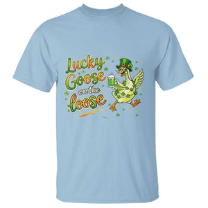 Retro Clover Duck T Shirt Lucky Goose On The Loose TS12 Light Blue Print Your Wear