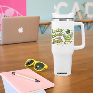 Retro Clover Duck Tumbler With Handle Lucky Goose On The Loose TS12 Print Your Wear