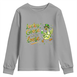 Retro Clover Duck Youth Sweatshirt Lucky Goose On The Loose TS12 Sport Gray Print Your Wear