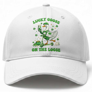 Funny Irish Goose Lover Baseball Cap Lucky Goose On The Loose TS12 Print Your Wear