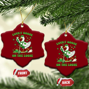 Funny Irish Goose Lover Ceramic Ornament Lucky Goose On The Loose TS12 Print Your Wear