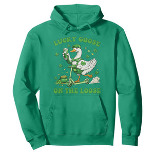 Funny Irish Goose Lover Hoodie Lucky Goose On The Loose TS12 Irish Green Print Your Wear