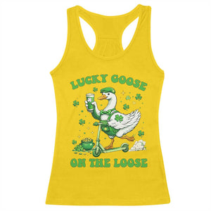 Funny Irish Goose Lover Racerback Tank Top Lucky Goose On The Loose TS12 Daisy Print Your Wear