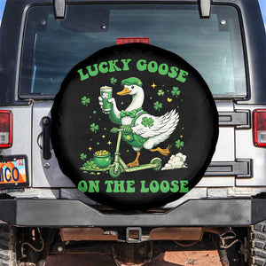 Funny Irish Goose Lover Spare Tire Cover Lucky Goose On The Loose TS12 No hole Black Print Your Wear