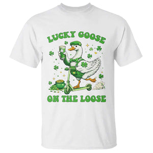 Funny Irish Goose Lover T Shirt Lucky Goose On The Loose TS12 White Print Your Wear
