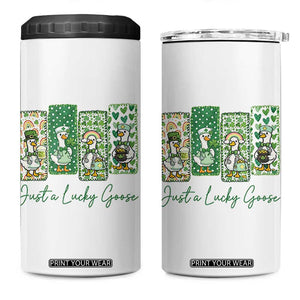 Just A Lucky Goose Nurse 4 in 1 Can Cooler Tumbler St Patricks Day Gift TS12 One Size: 16 oz White Print Your Wear