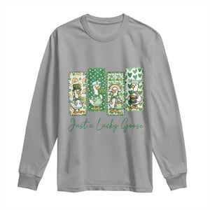 Just A Lucky Goose Nurse Long Sleeve Shirt St Patricks Day Gift TS12 Sport Gray Print Your Wear