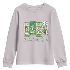 Just A Lucky Goose Nurse Youth Sweatshirt St Patricks Day Gift TS12 Ice Gray Print Your Wear