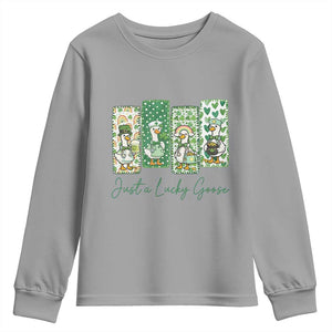 Just A Lucky Goose Nurse Youth Sweatshirt St Patricks Day Gift TS12 Sport Gray Print Your Wear